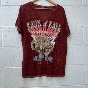 Burnout Burgundy Rock Graphic Tee